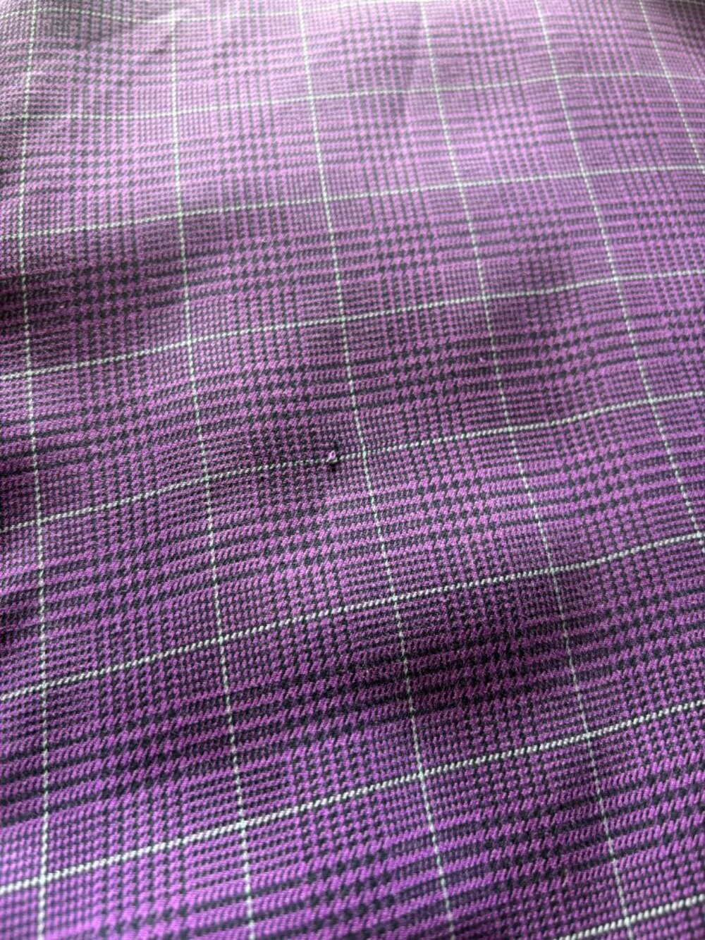Thomas Pink Finest Twill Purple Glen Plaid Dress Shirt Men's XL - Picture 12 of 13